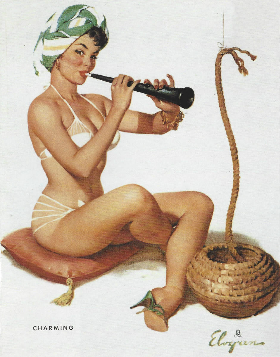 Illustration de Gil Elvgren : Charming Trick (1962)